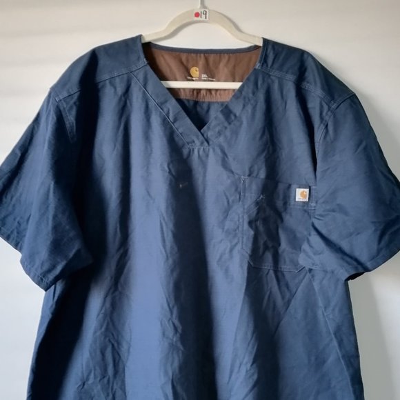 Carhartt Women's Navy Blue Scrub Top Size 2XL Blemish - Picture 3 of 7